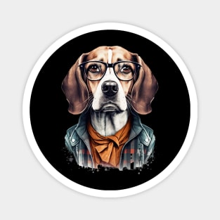 Hipster Beagle Magnet